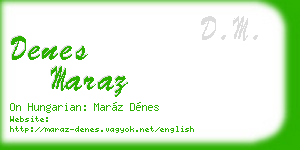 denes maraz business card