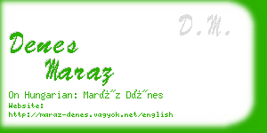 denes maraz business card